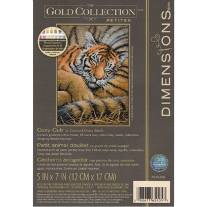 COZY CUB Counted Cross Stitch Kit 12 x 17cm, 70-65105, Dimensions Gold Collection Petites