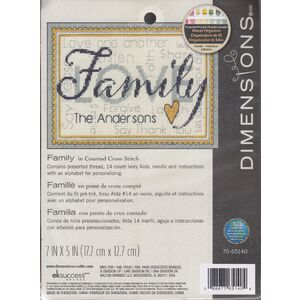 FAMILY Counted Cross Stitch Kit, 7&quot; x 5&quot; (17cm x 12cm) #70-65140 By Dimensions