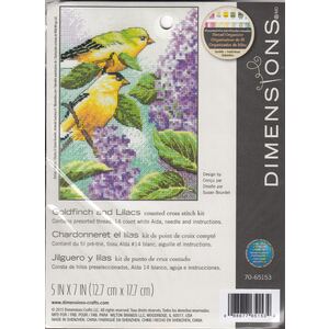 GOLDFINCH &amp; LILACS Counted Cross Stitch Kit 70-65153