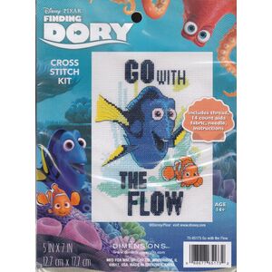 GO WITH THE FLOW Counted Cross Stitch Kit 12.7cm x 17.7cm, 70-65173