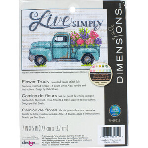 FLOWER TRUCK Counted Cross Stitch Kit 70-65211 by Dimensions