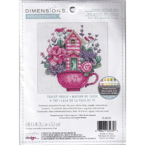 Dimensions TEACUP HOUSE Counted Cross Stitch Kit, 70-65232
