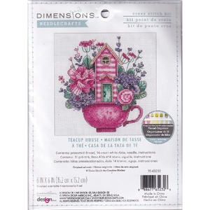 Dimensions TEACUP HOUSE Counted Cross Stitch Kit, 70-65232