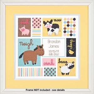 BARN BABIES BIRTH RECORD Counted Cross Stitch Kit 30 x 30cm #70-73560