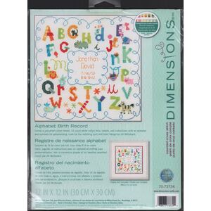 ALPHABET BIRTH RECORD Counted Cross Stitch Kit 30 x 30cm #70-73734