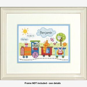 TRAIN BIRTH RECORD Counted Cross Stitch Kit 17.7 x 12.7cm #70-73925