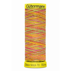 Deco Stitch 70, #9873 MULTI PINK GREEN 70m Silky Topstitch Thread