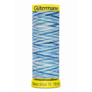 Deco Stitch 70, #9954 MULTI LIGHT BLUES 70m Silky Topstitch Thread