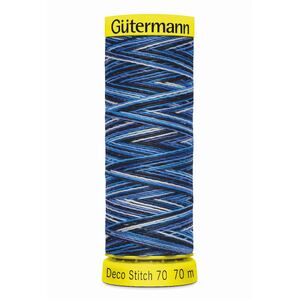 Deco Stitch 70, #9962 MULTI DARK BLUES 70m Silky Topstitch Thread