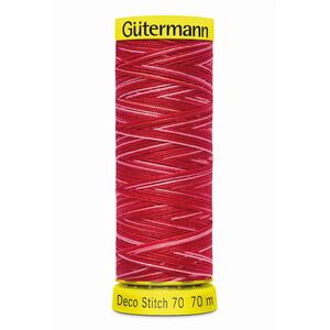 Deco Stitch 70, #9984 MULTI REDS 70m Silky Topstitch Thread