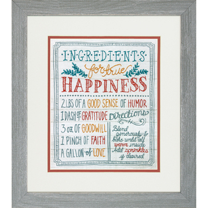 INGREDIENTS FOR HAPPINESS Counted Cross Stitch Kit #71-01569 By Dimensions 20.3cm x 25.4cm (8&quot; x 10&quot;)