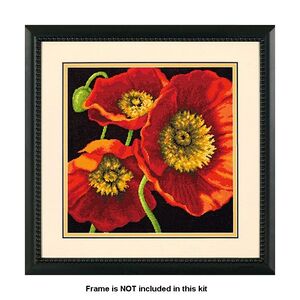 Dimensions RED POPPY TRIO Needlepoint Cross Stitch Kit, 35 x 35cm 71-20073