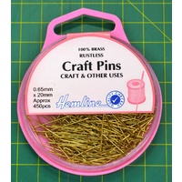 Hemline Rustless Craft Pins 20 x 0.65mm, 25grams - Approx 450 Pins, 100% Brass