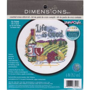 Dimensions LIFE IS GOOD Counted Cross Stitch Kit, Learn A Craft 72-73545