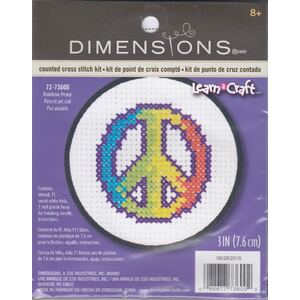 Dimensions RAINBOW PEACE Learn a Craft Counted Cross Stitch Kit, 7.6cm, 72-73600