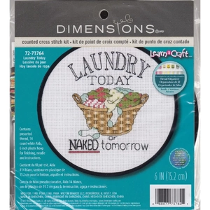 Dimensions LAUNDRY TODAY Counted Cross Stitch Kit, Learn A Craft 72-73764
