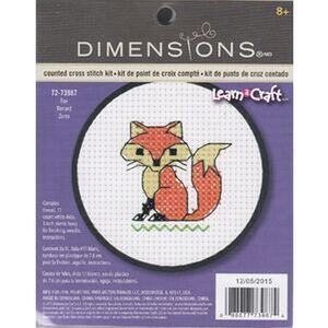 Dimensions FOX Learn a Craft Counted Cross Stitch Kit, 7.6cm, 72-73987