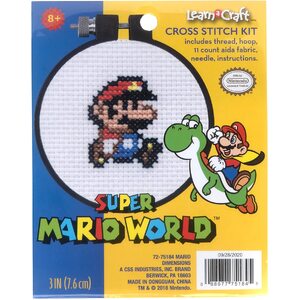 Dimensions MARIO Counted Cross Stitch Kit, 72-75184 Learn A Craft