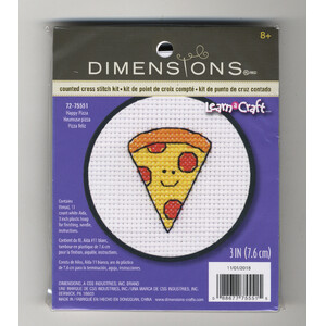 Dimensions HAPPY PIZZA Counted Cross Stitch Kit, 72-75551 Learn A Craft