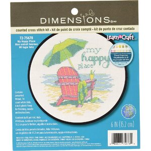Dimensions MY HAPPY PLACE Counted Cross Stitch Kit, 72-75678