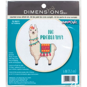 Dimensions NO PROBLLAMA Counted Cross Stitch Kit, 72-76111 Learn a Craft Series