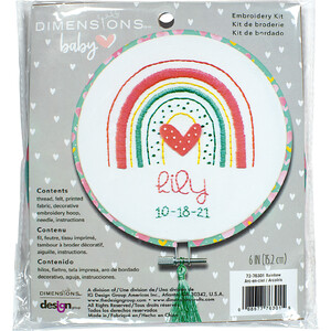 Dimensions RAINBOW BIRTH RECORD Stamped Embroidery Kit, 72-76301