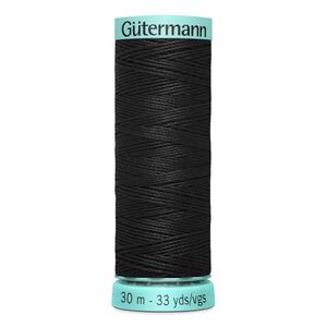 Gutermann Silk R 753 #000 BLACK, Top Stitch / Sewing Thread 30m Spool