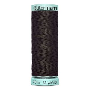 Gutermann Silk R 753 #697 VERY DARK BROWN, Top Stitch / Sewing Thread 30m Spool