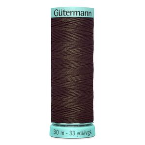Gutermann Silk R 753 #817 VERY DARK BROWN, Top Stitch / Sewing Thread 30m Spool