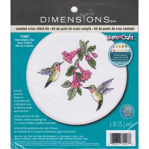 HUMMINGBIRD DUO Learn A Craft Counted Cross Stitch Kit, 15.2cm, 72407