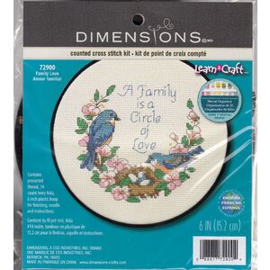 Dimensions FAMILY LOVE Counted Cross Stitch Kit, Learn A Craft 72900