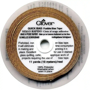 Clover Quick Fusible 4mm Bias Tape METALLIC GOLD, 10 Metre Roll