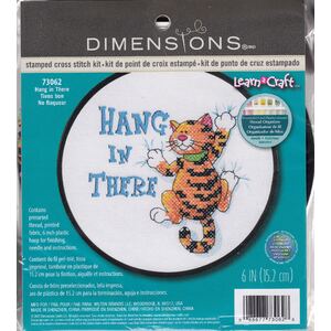 Dimensions HANG IN THERE Stamped Cross Stitch Kit, Learn A Craft 73062