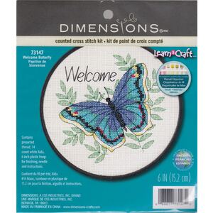 Dimensions WELCOME BUTTERFLY Counted Cross Stitch Kit, Learn A Craft 73147