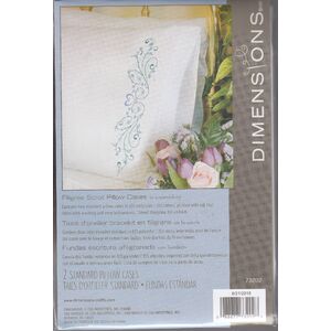 Dimensions Crewel Embroidery Filigree Scroll Pillow Cases