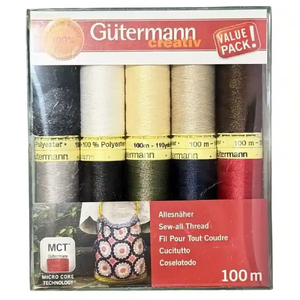 GUTERMANN, Sew All Thread 10 x 100m Spool Pack 734006-001