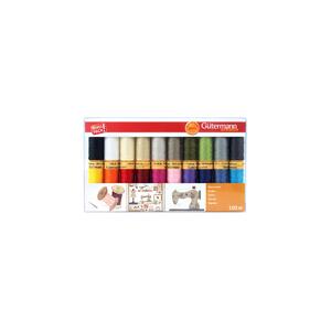 GUTERMANN Cotton 100m Thread 20 Spool Pack Assorted Shades, 734520-1