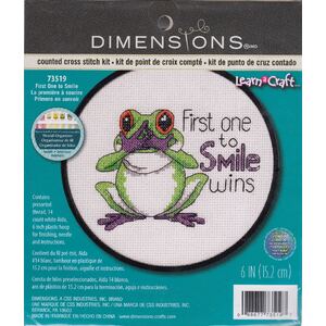 Dimensions FIRST ONE TO SMILE Counted Cross Stitch Kit, Learn A Craft 73519