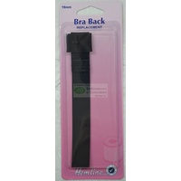 Hemline Bra Back Replacement 19mm (3/4&quot;), 1 Hook, 2 Rows, BLACK