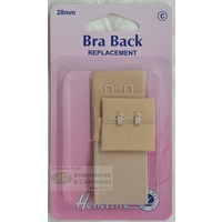 Hemline Bra Back Replacement 28mm (1 1/8&quot;), 2 Hooks, 2 Rows, NUDE