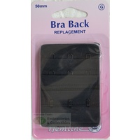 Hemline Bra Back Replacement 50mm (2&quot;), 3 Hooks, 2 Rows, BLACK