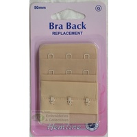 Hemline Bra Back Replacement 50mm (2&quot;), 3 Hooks, 2 Rows, NUDE