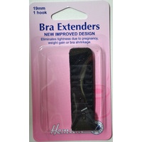 Hemline Bra Extenders, 19mm, 1 Hook, BLACK, New Improved Design, Hemline Quality