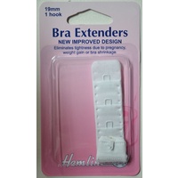 Hemline Bra Extenders, 19mm, 1 Hook WHITE, New Improved Design, Hemline Quality