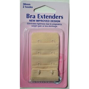 Hemline Bra Extenders 38mm, 2 Hooks, NUDE, New Improved Design, Hemline Quality