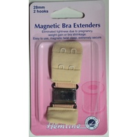 Hemline Magnetic Bra Extenders, 28mm 2 Hooks, Secure Magnetic Twist Clasp, NUDE