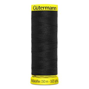 Gutermann Maraflex Elastic Thread 150m #000 BLACK