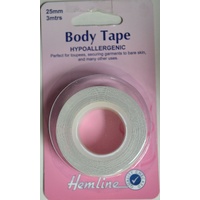 Hemline Body Tape, Hypoallergenic, For Toupees, Garments to Bare Skin 25mm x 3m