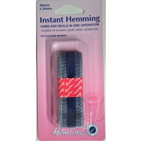 Hemline Instant Hemming, Hems &amp; Seals In One Operation, 20mm x 2 Metres, Navy