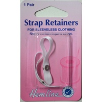 Hemline Lingerie Strap Retainers For Sleeveless Clothing, 1 Pair, White (TLP)